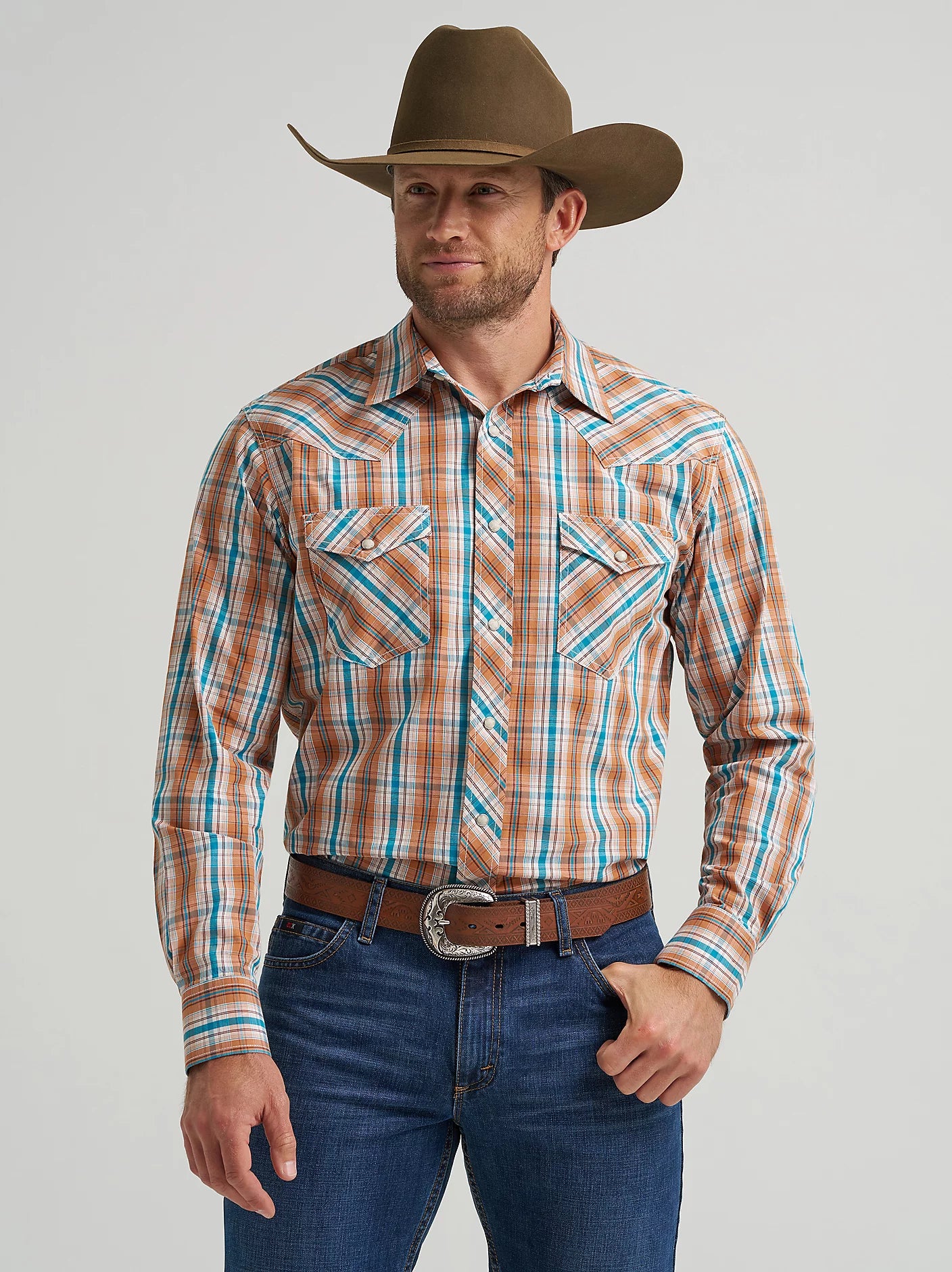 Orange & Teal Plaid