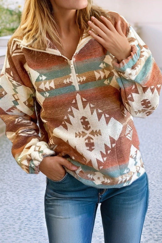Aztec Quarter Zip Pull over