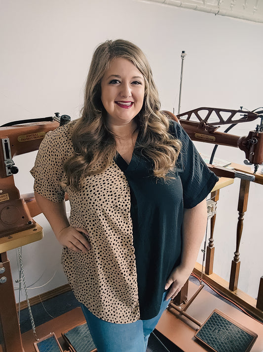 Black Cheetah Top- Plus