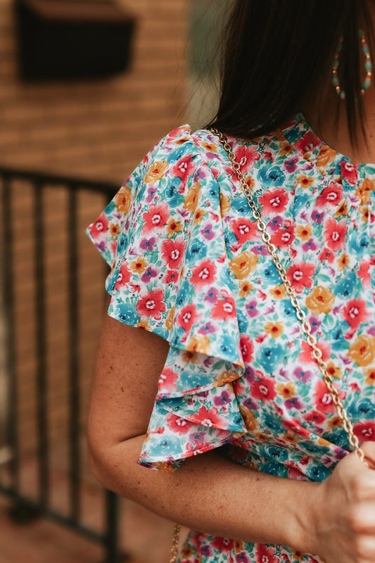 Spring Ruffle Sleeve Top