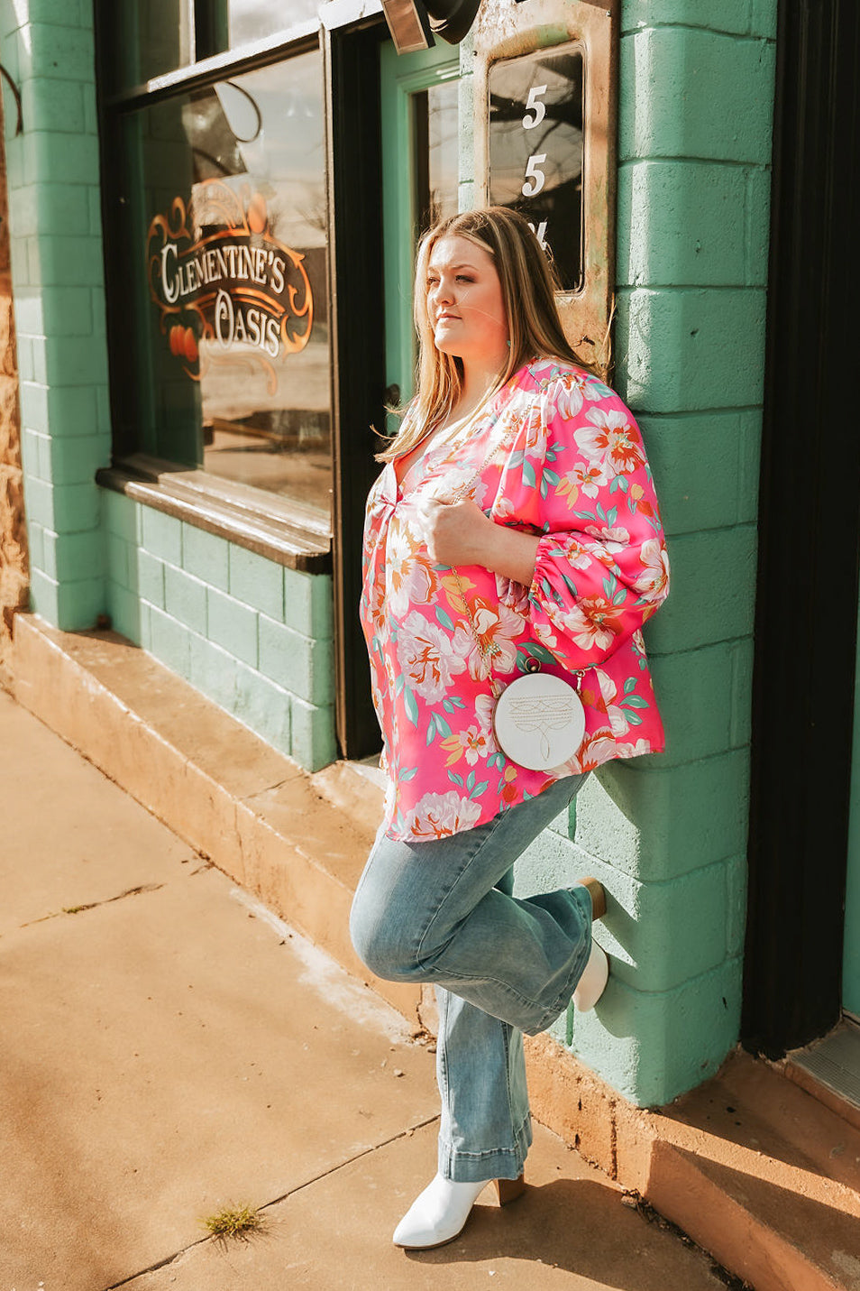 Pink Floral Plus Top