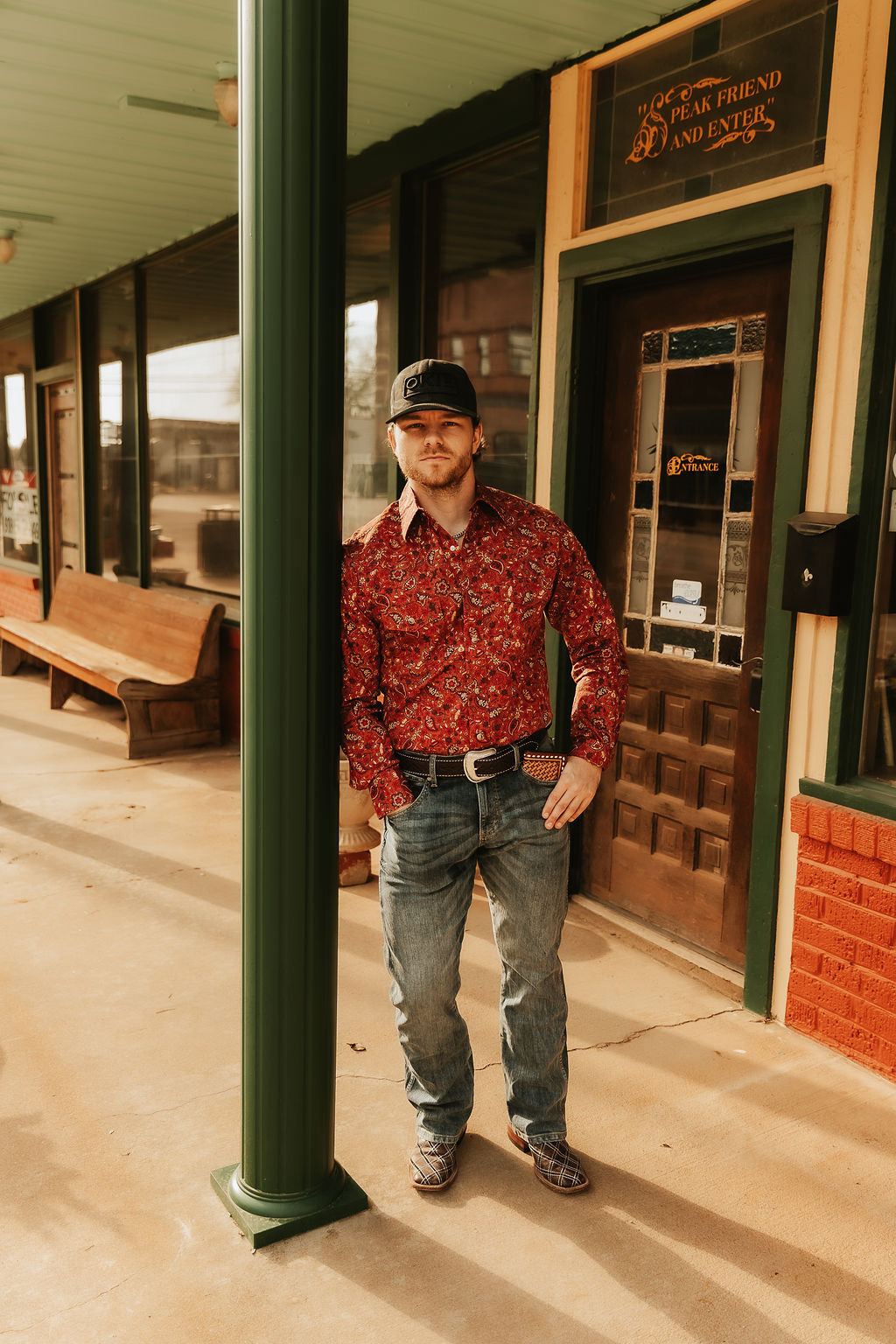 Coconut Cowboy Pearl Snap - Orange