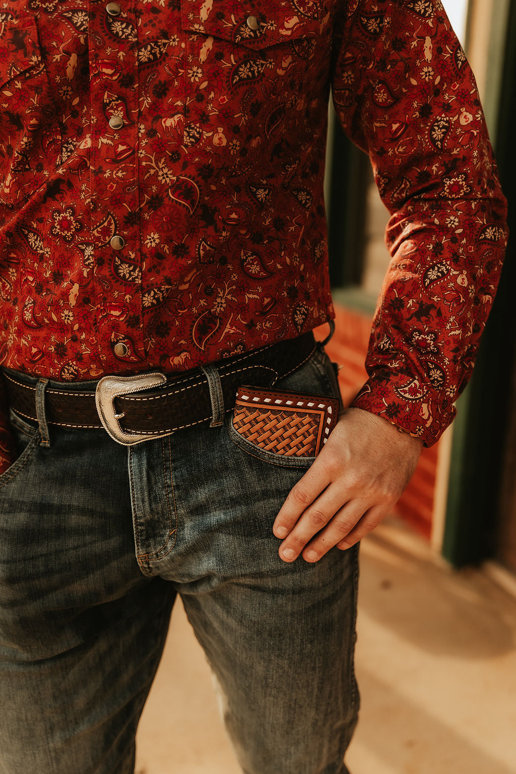 Coconut Cowboy Pearl Snap - Orange