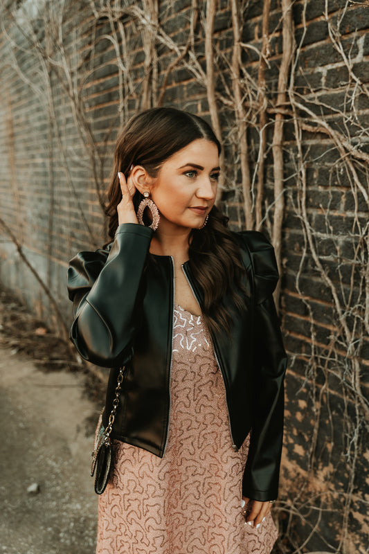 Black leather jacket
