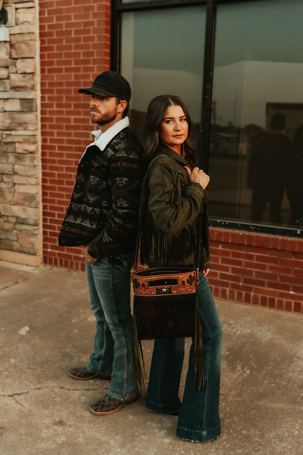 Olive Jacquard Sherpa lined jacket