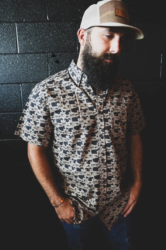 Ropin' Practice Men's Button-Up Short Sleeve