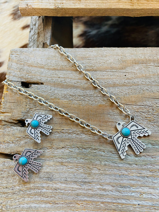Thunder Bird necklace/ earrings set