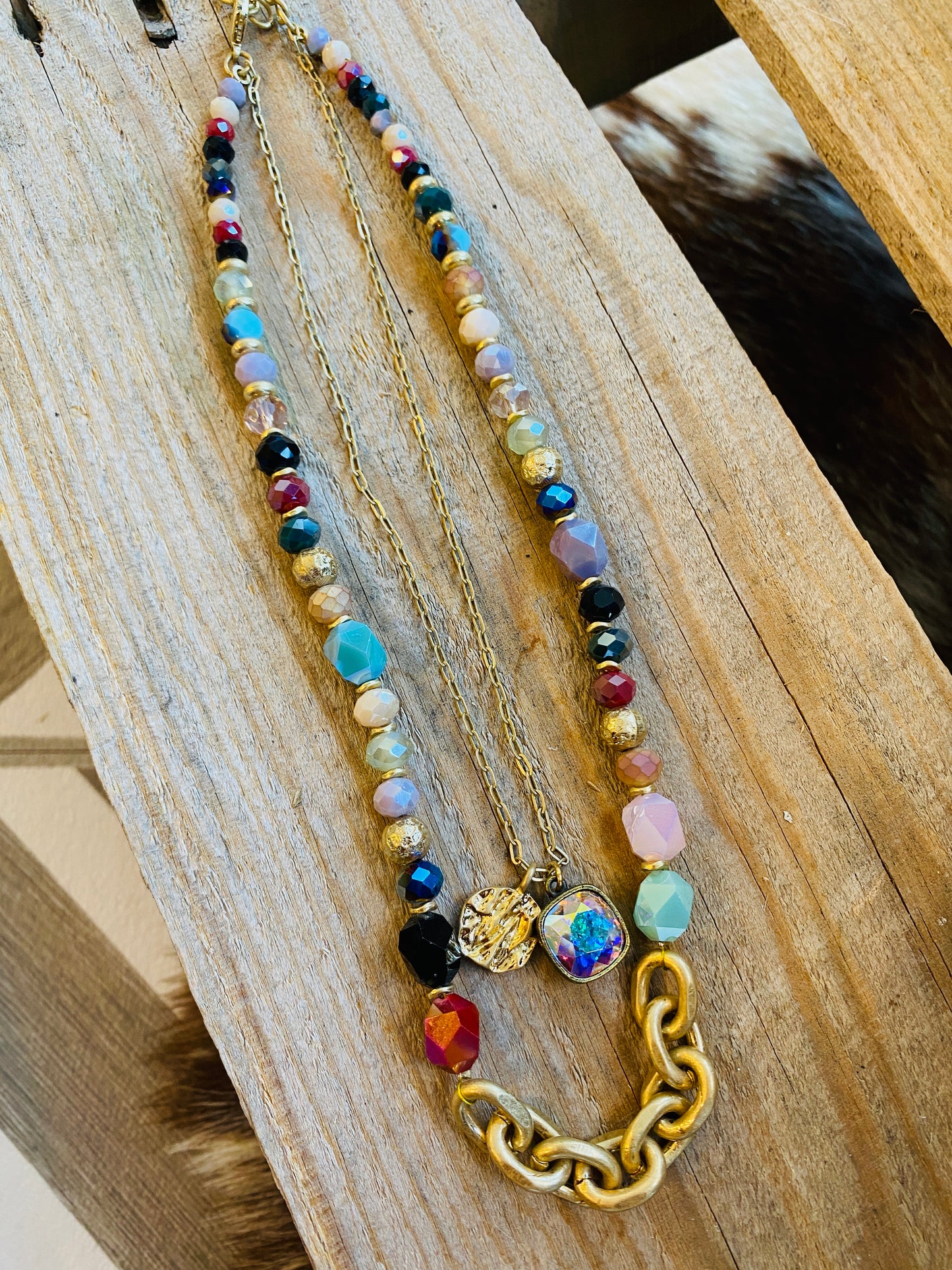 Multi color sparkle necklace