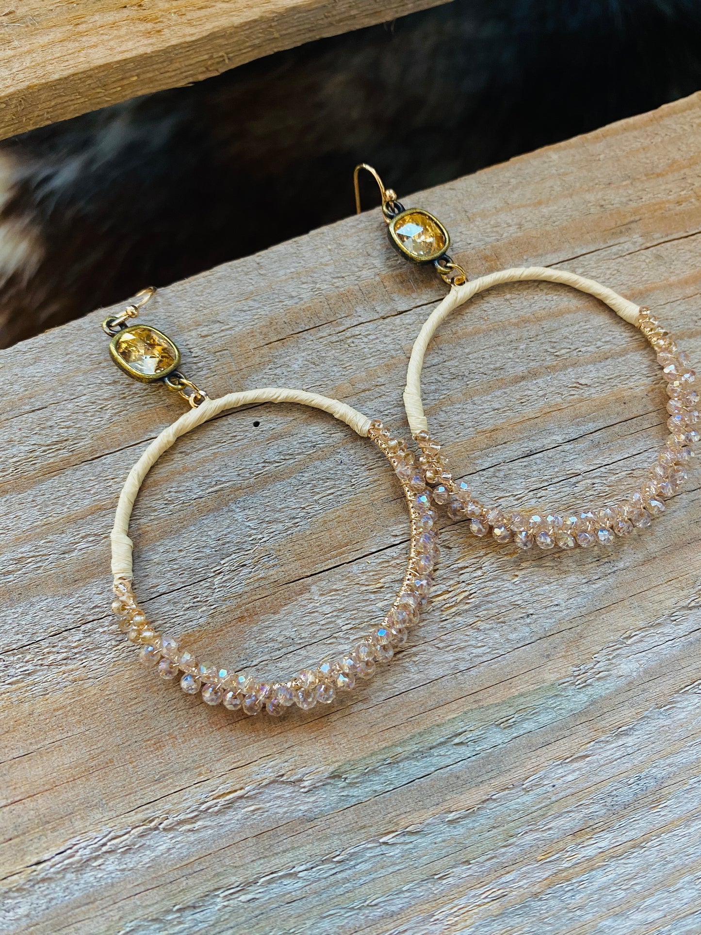 Cream Hoop earrings