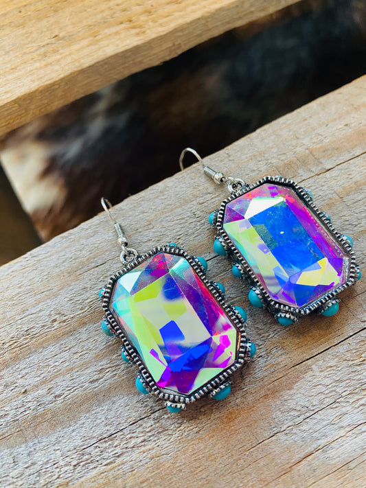 Turquoise accents earrings