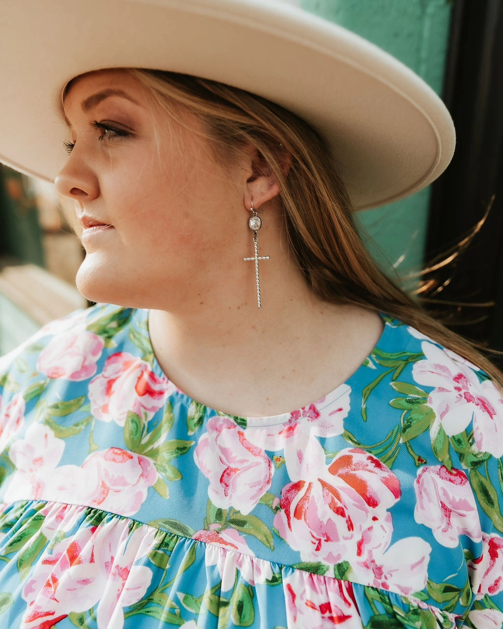 Blue Floral Top - Plus