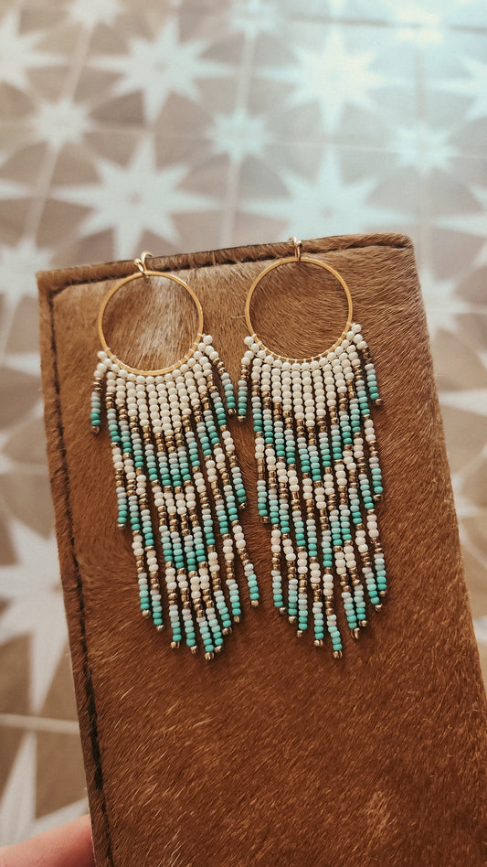 Beaded dream catcher earrings