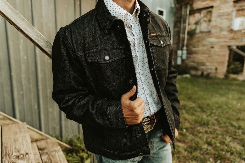 Ranch Hand Denim Sherpa Lined Coat- Black