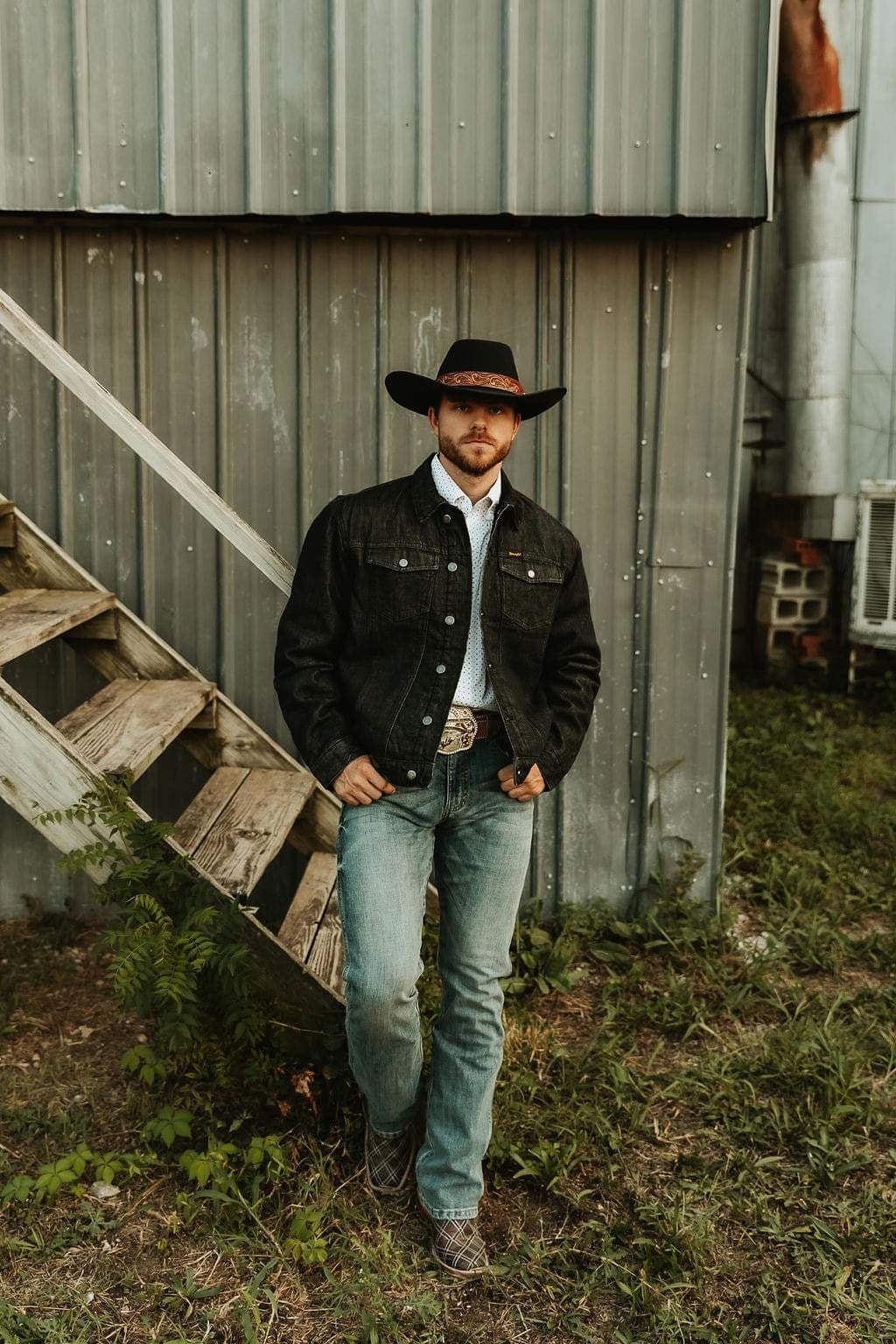 Ranch Hand Denim Sherpa Lined Coat- Black