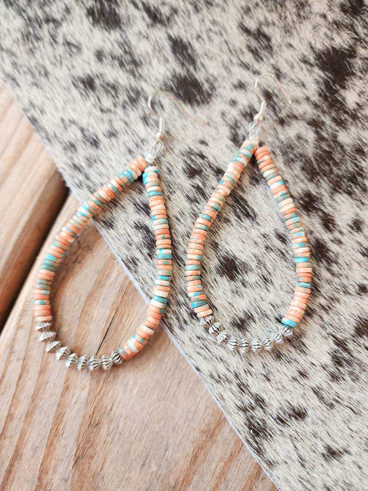 Turquoise stone tear drop earrings