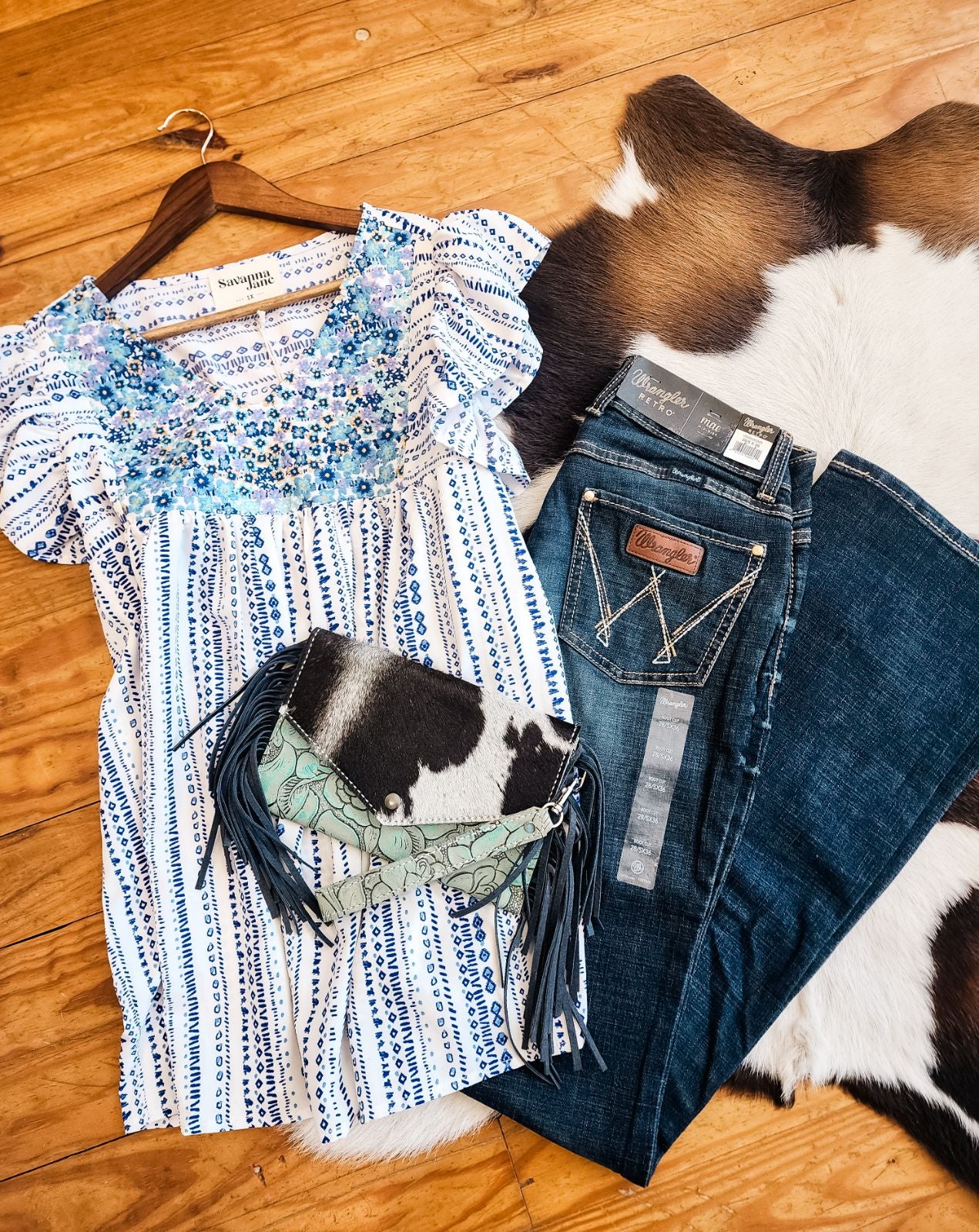 Ivory Blue Floral