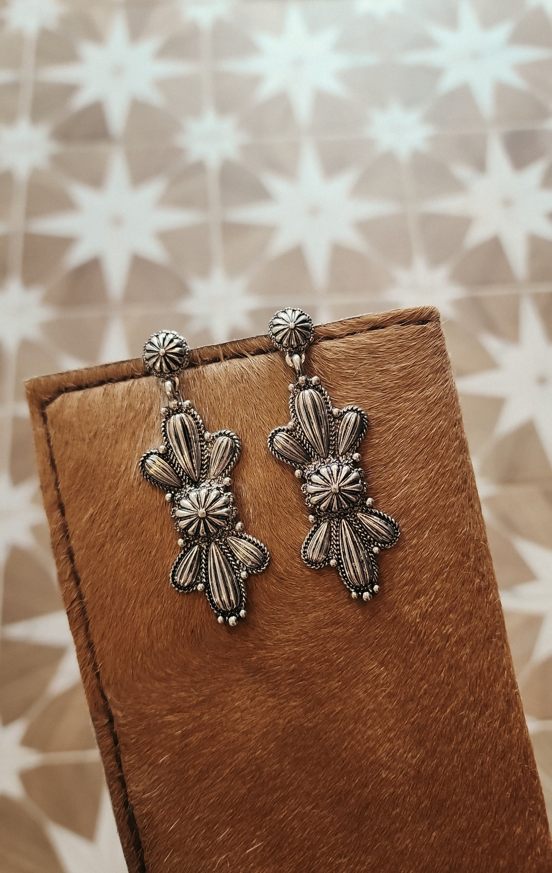 Silver Butterfly Concho Earrings