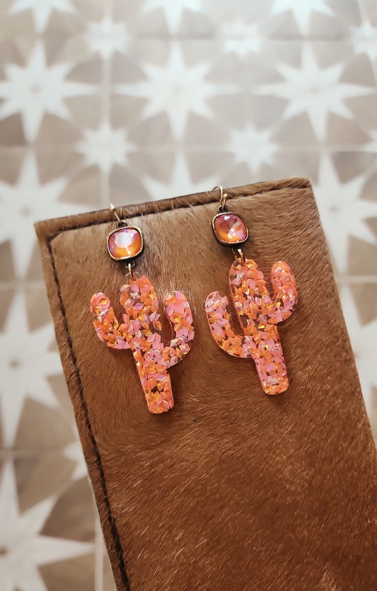 Cactus Earrings- Sherbet