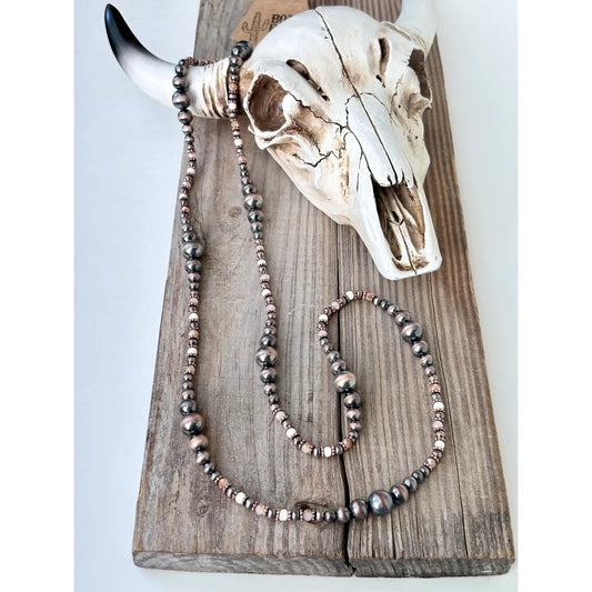 Copper/Bead Navajo Pearl Necklace