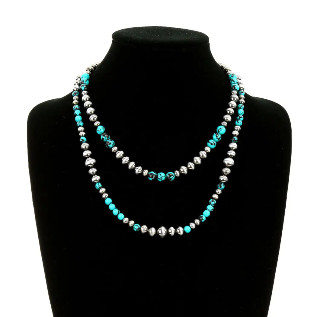2 Layer Navajo Pearl/ Turquoise Necklace