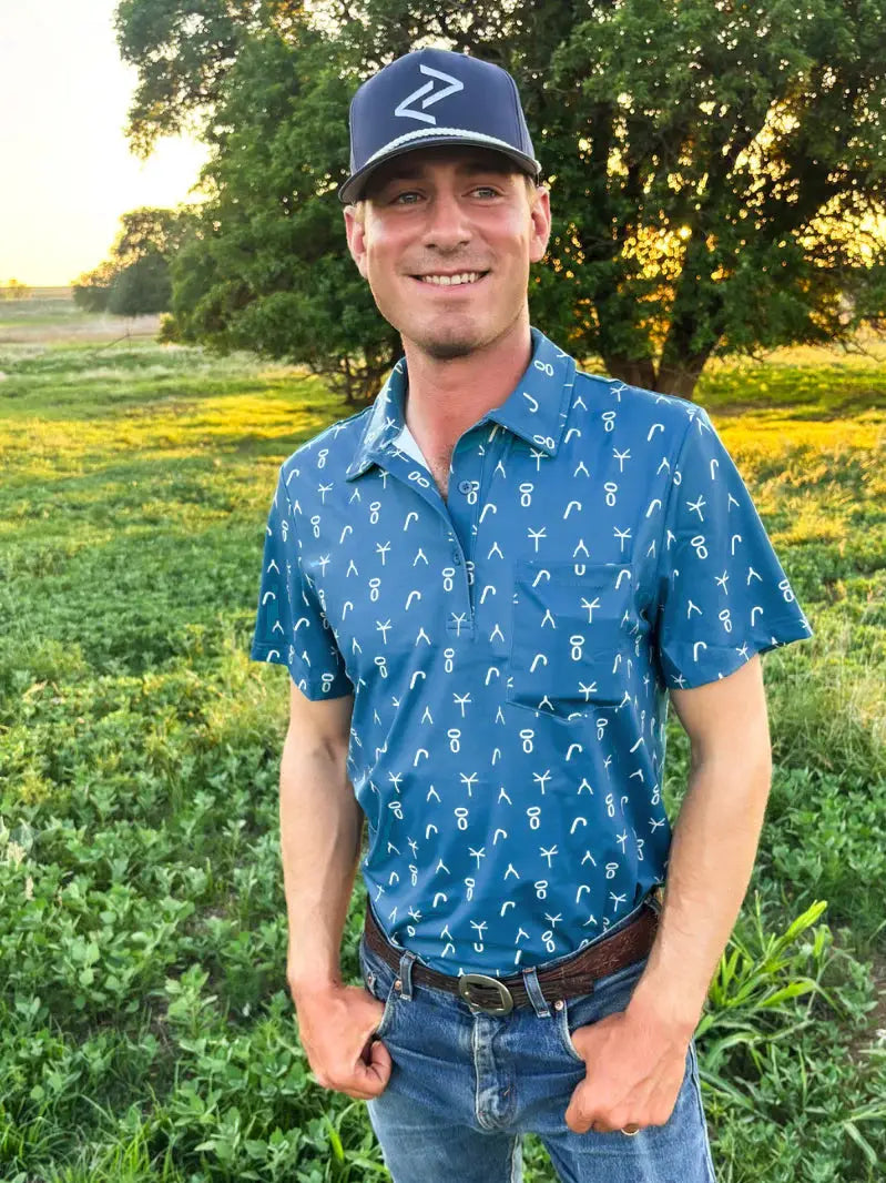 Cattleman Polo- Blue