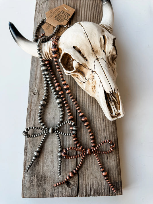Navajo Bead Coquette Bow Necklace
