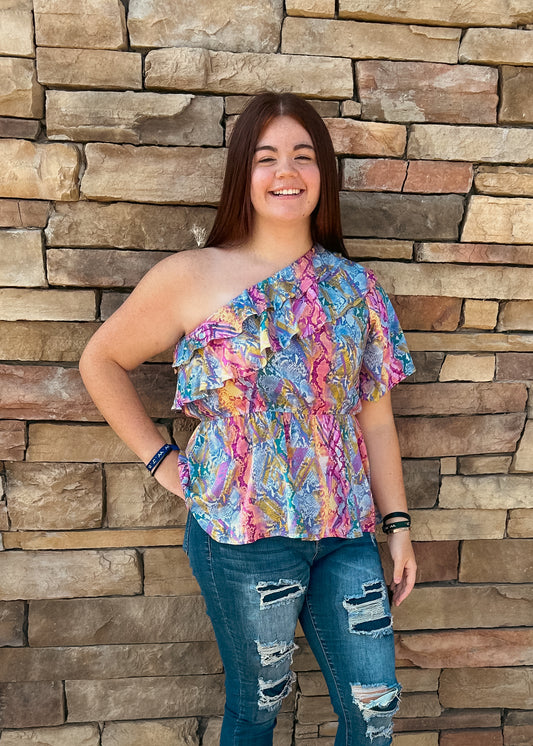 Snake print top