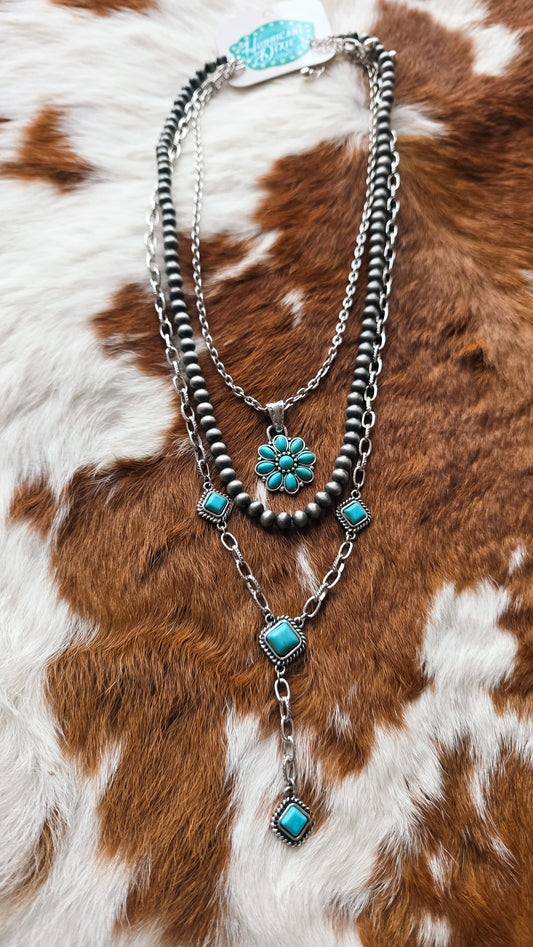 3 Layer Navajo/ Turquoise Necklace