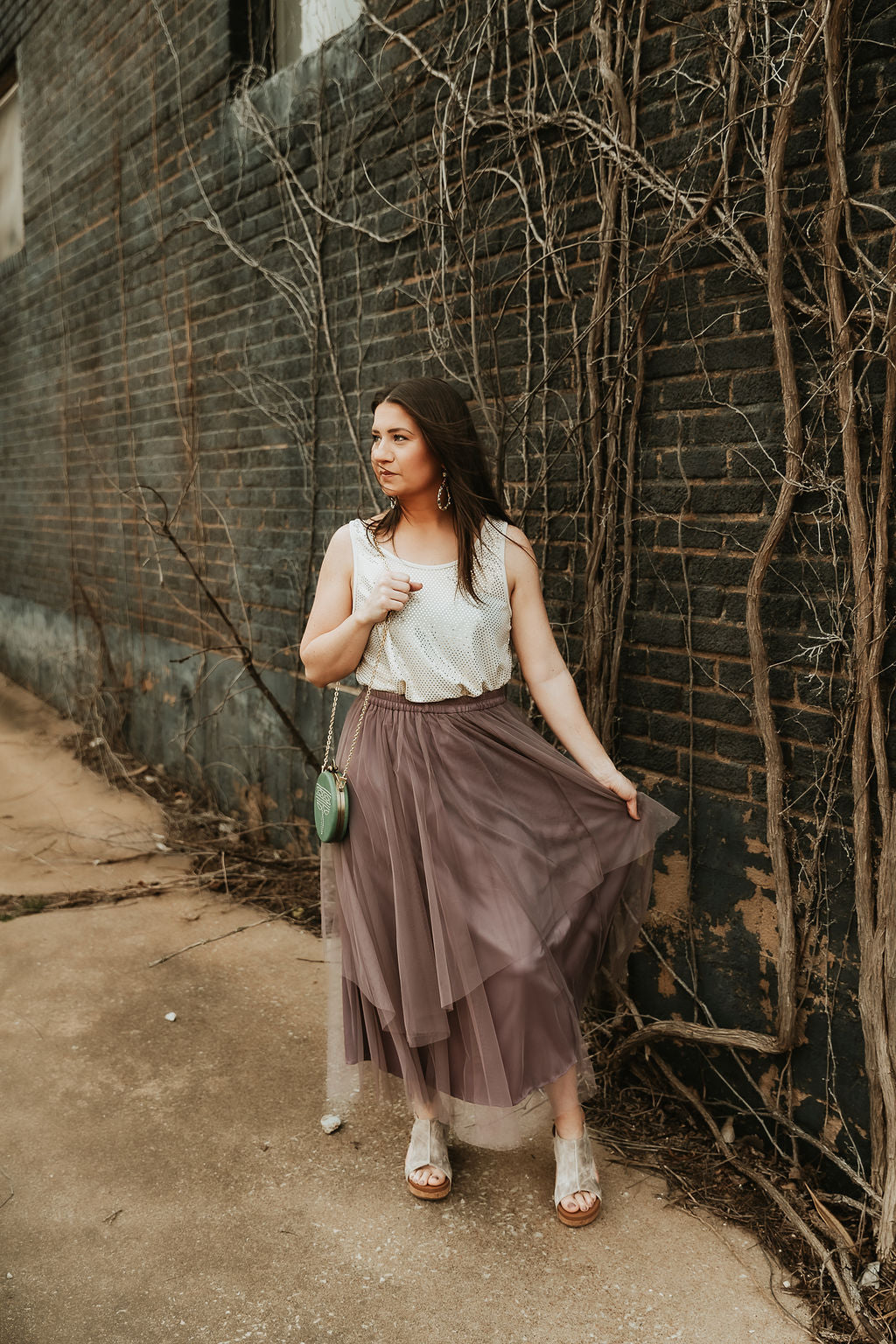 Dusty purple tulle skirt