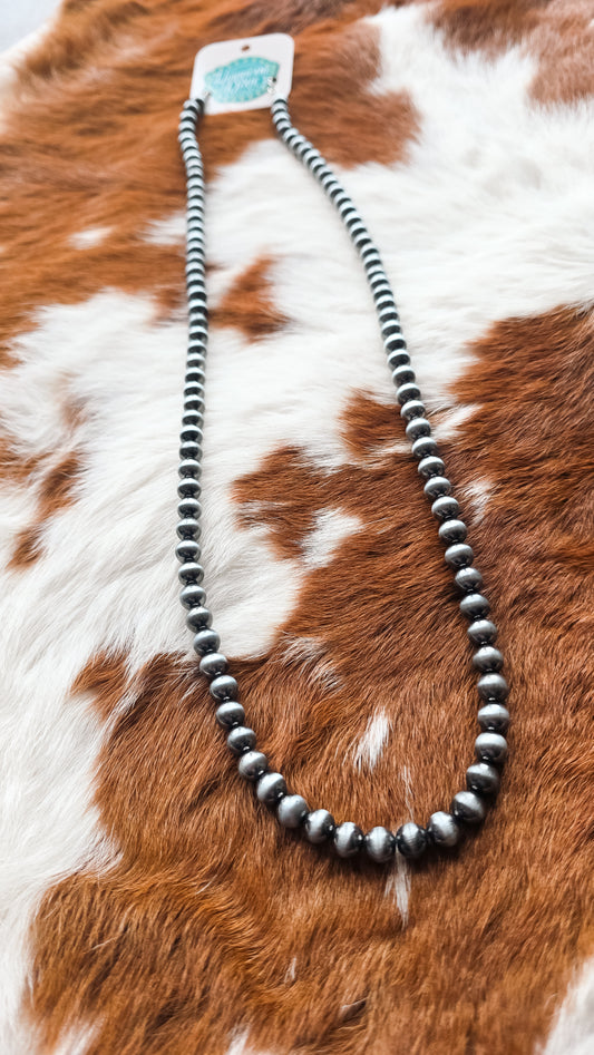 Navajo Pearl Necklace 26" - Silver