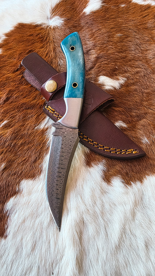 Blue Bone Hunting Knife