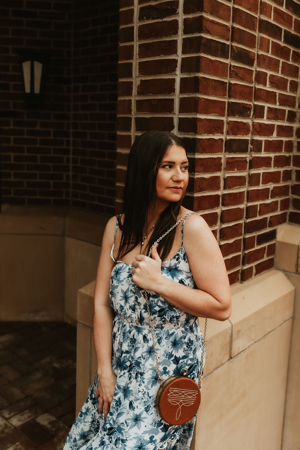 Blue Floral Midi Dress