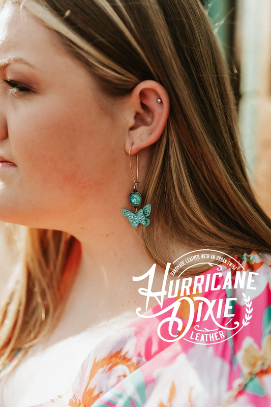 Teal Butterfly earrings