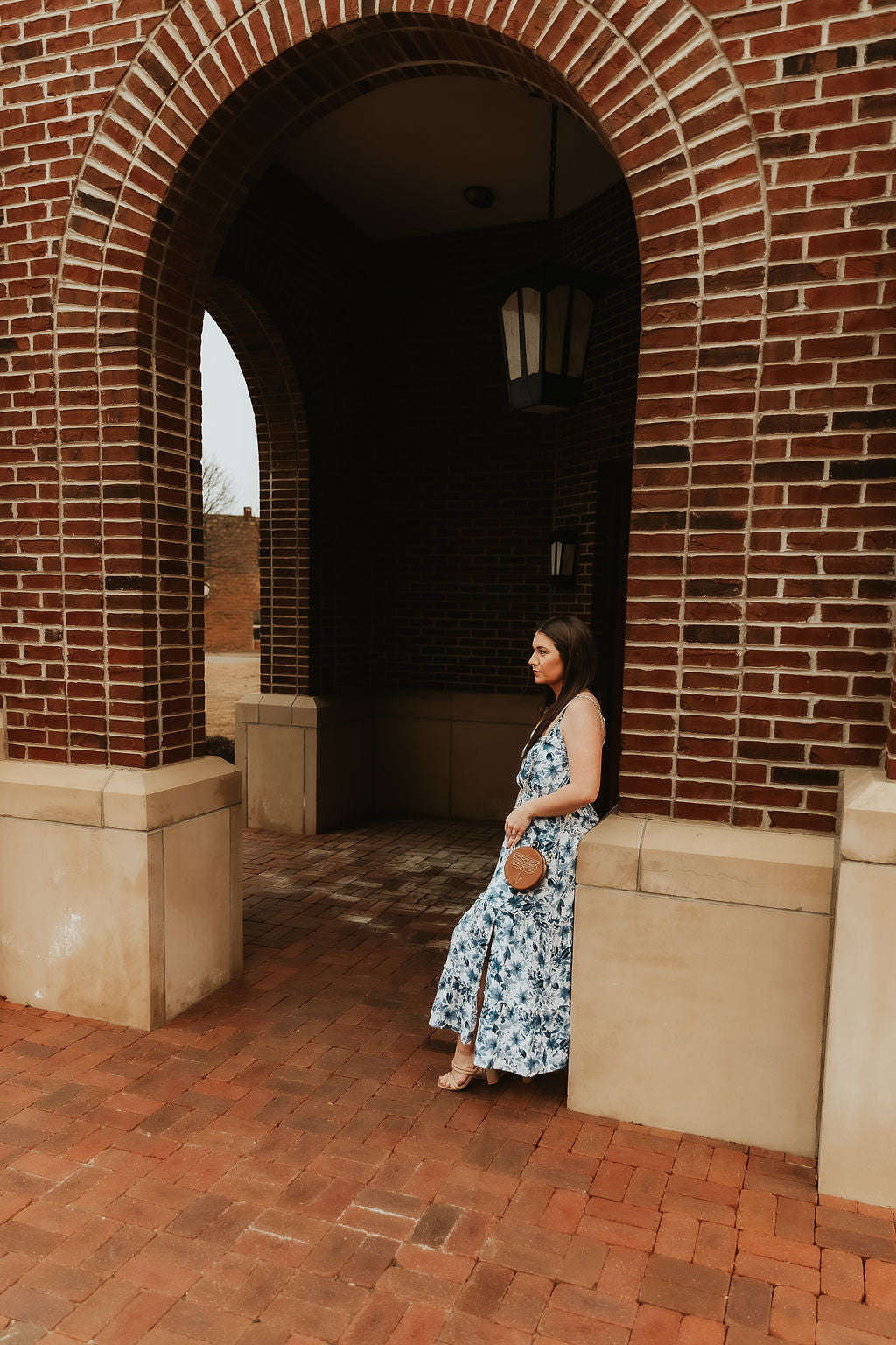 Blue Floral Midi Dress