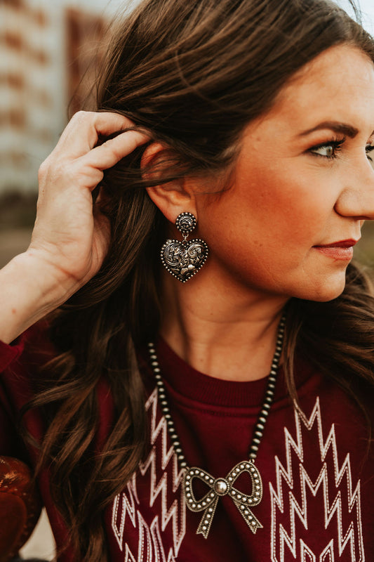 Engraved Heart Earrings