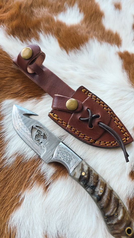 Ram Horn Gut Hook Knife