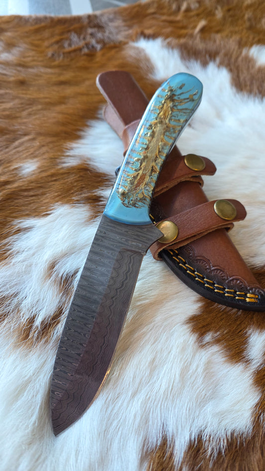 Light Blue pinecone Knife
