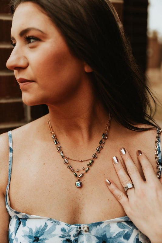 3 Strand multi color necklace