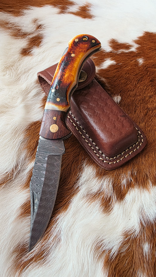 Burnt Bone Pocket Knife