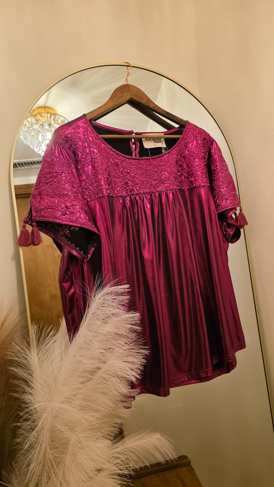 Metallic Pink Top