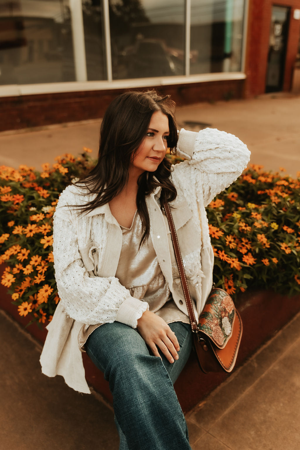 White Flower Shacket