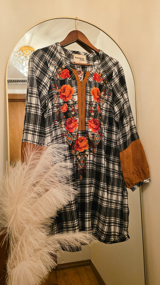 Black & White Plaid Dress