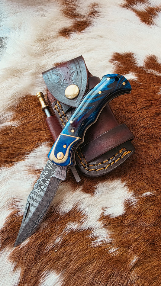 Celestial Blue Pocket Knife