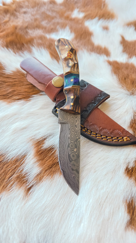 Wooden Skinner Knife- Purple/ Green