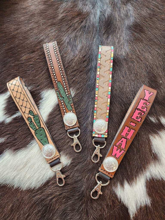 Tooled Wristlet Strap