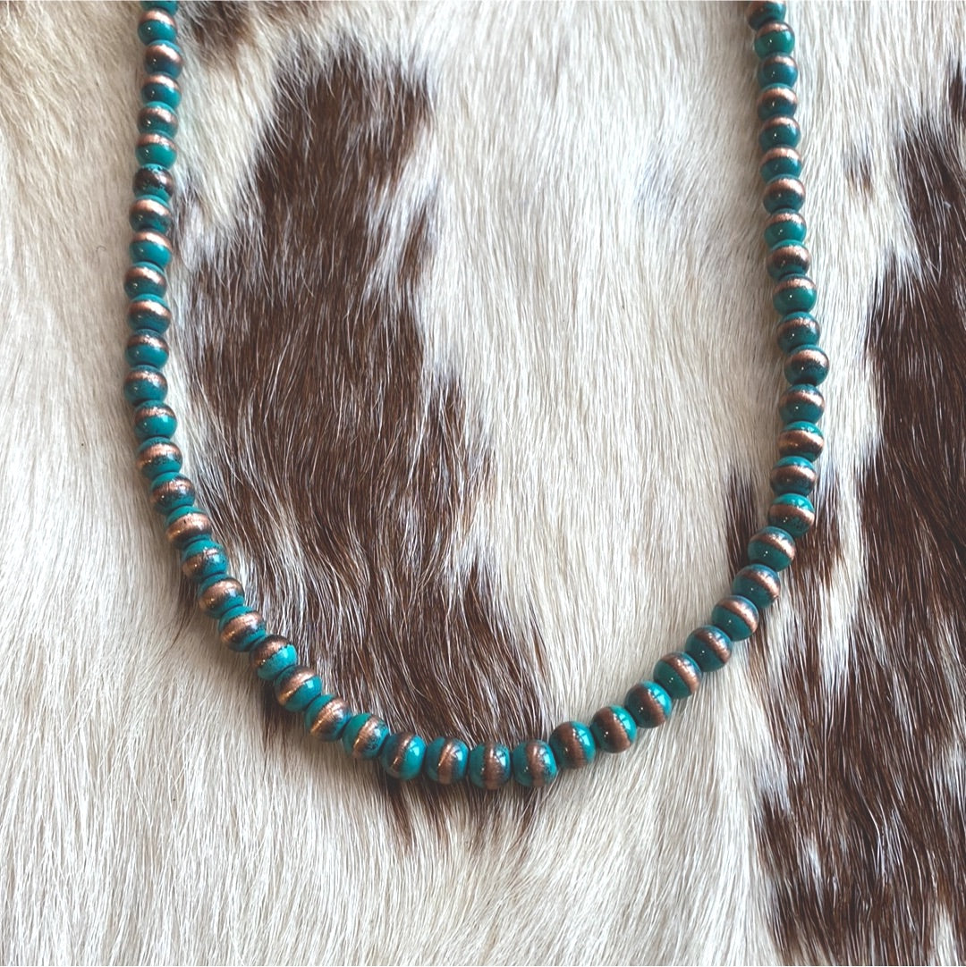 Copper patina navajo pearls