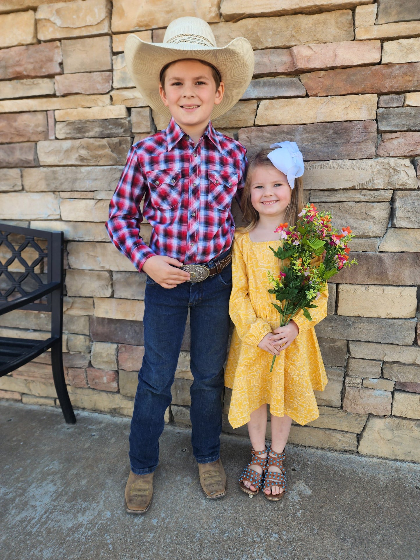 Wrangler “Boys” Retro Red and Black Long Sleeve