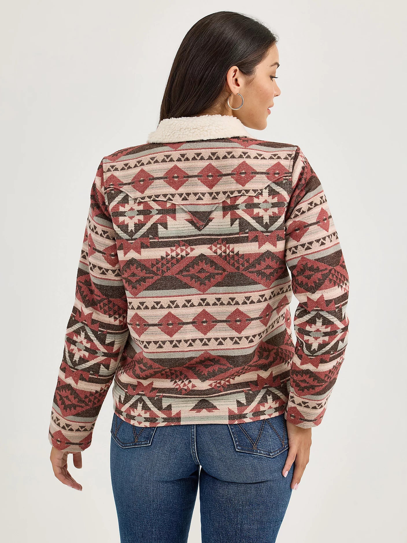 Pink Aztec Coat- Sherpa lined