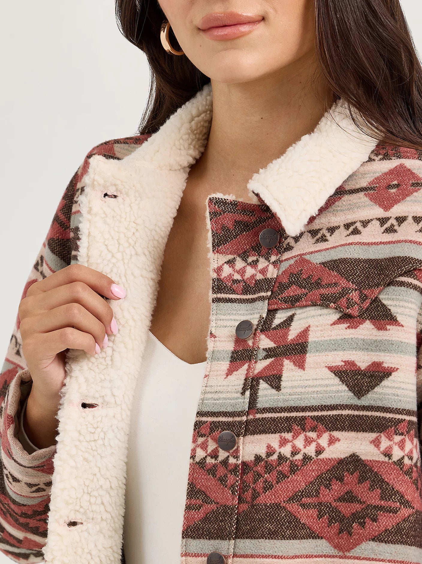 Pink Aztec Coat- Sherpa lined