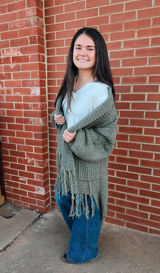 Sage Blanket Cardigan